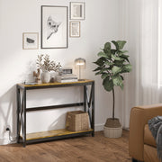 Mesa Consola de Estilo Industrial 100x24x75 cm Castanho Rústico
