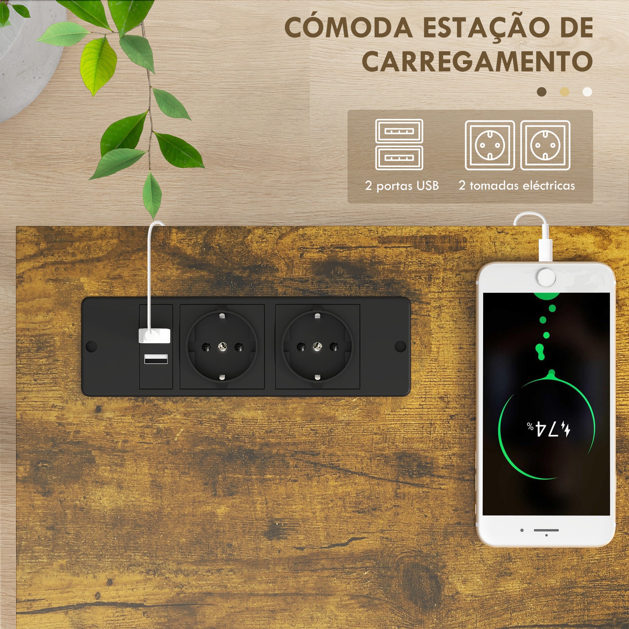 Mesa Consola de Estilo Industrial 100x24x75 cm Castanho Rústico