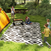 Tapete de Exterior Reversível 182x274 cm Preto e Branco