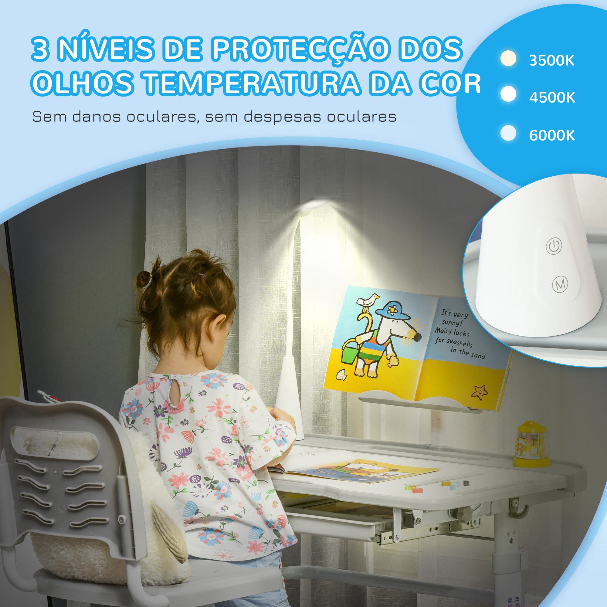 Secretária e Cadeira Infantil Cinzenta com Altura Ajustável 80x49,5x80-105 cm