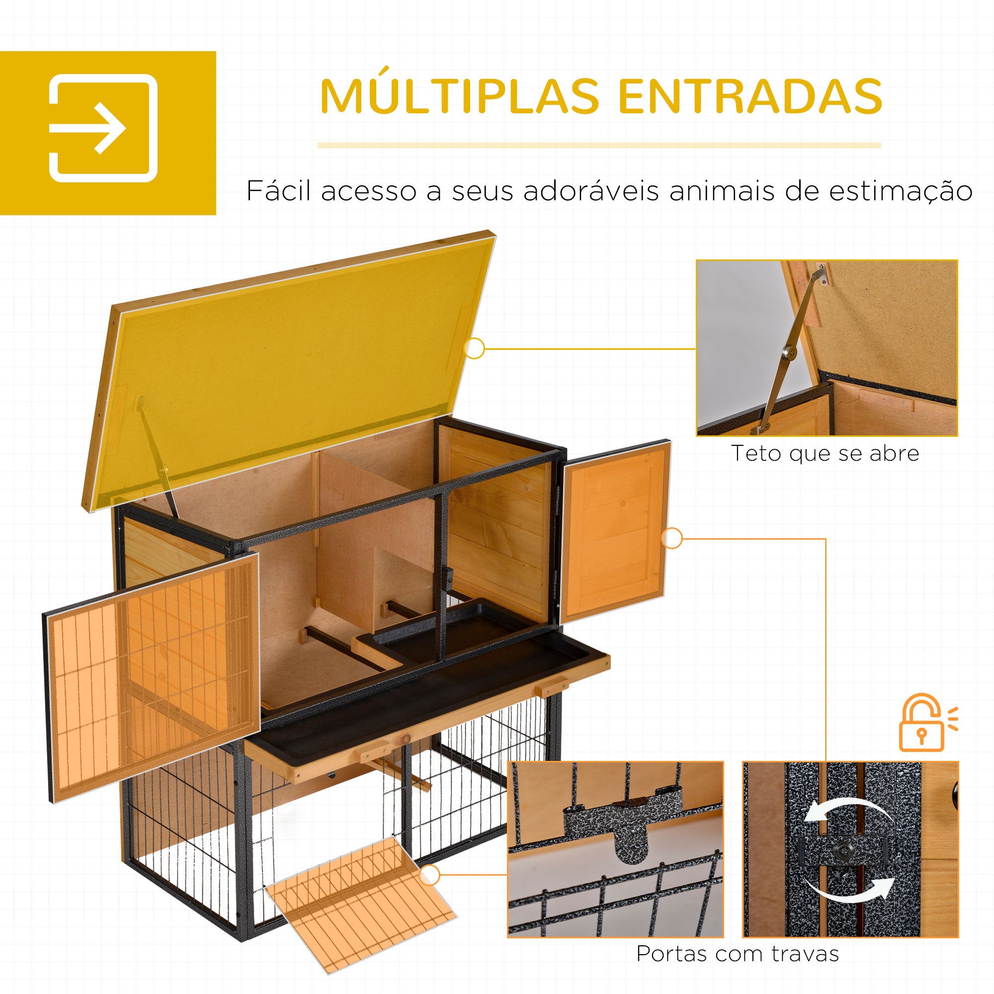 Coelheira de Exterior 2 Níveis 89,5x45x81 cm - Madeira e Cinza