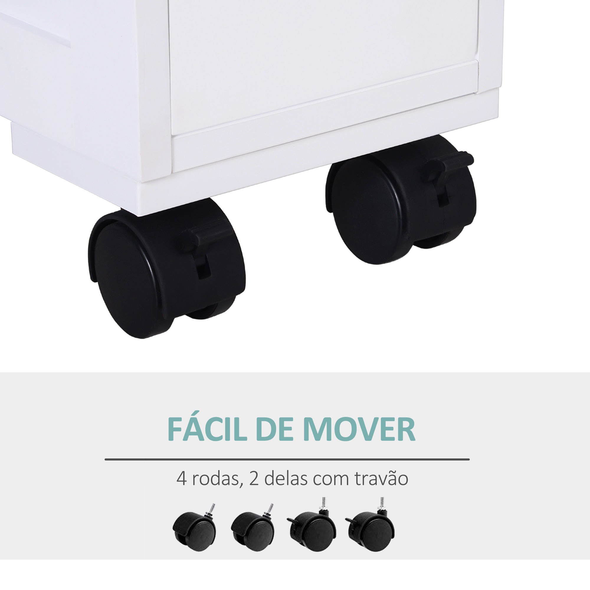 Móvel Auxiliar de Casa de Banho – 16x52x71,5 cm – Branco – MDF