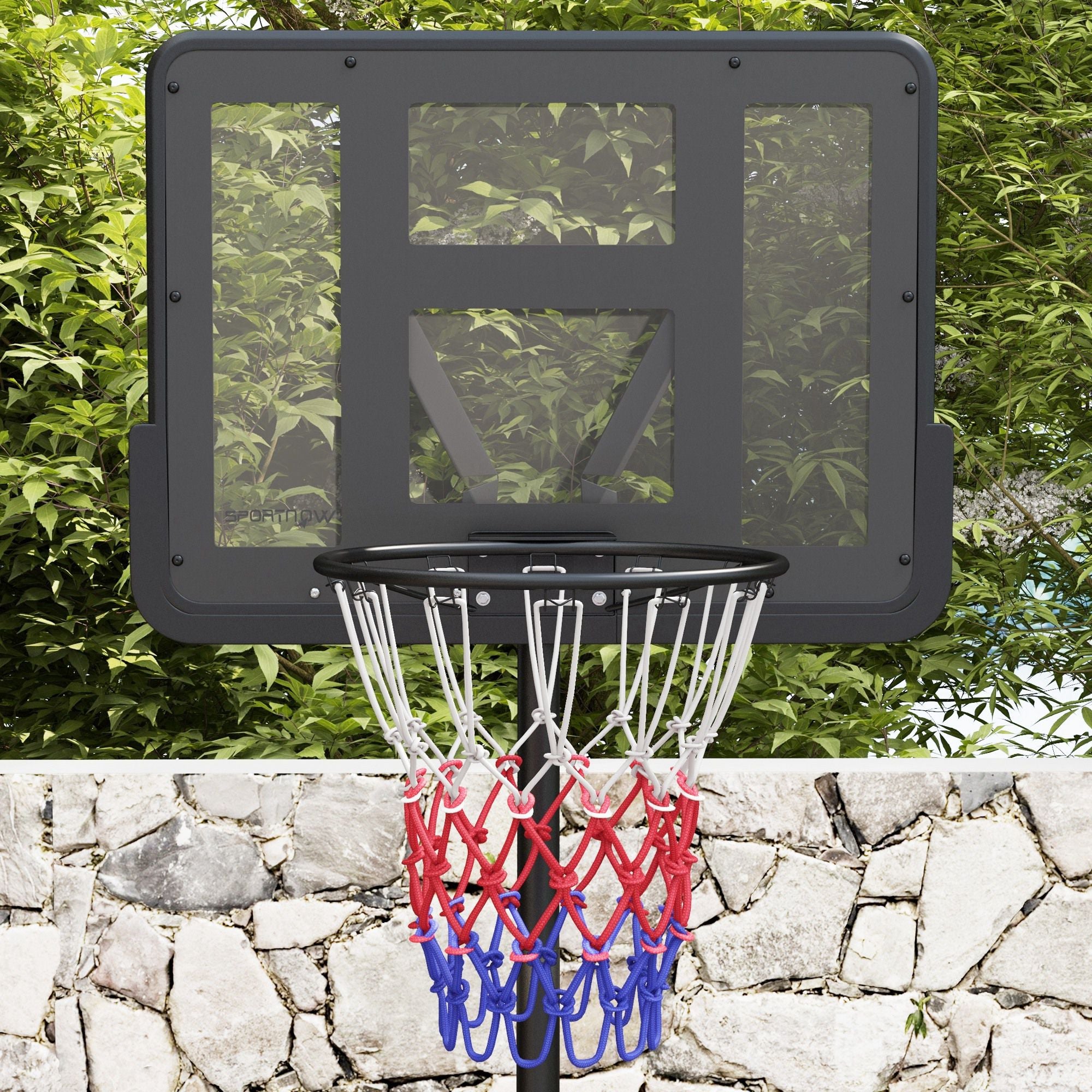 Tabela de Basquetebol com Altura Ajustável 216-277 cm - Cor Preto