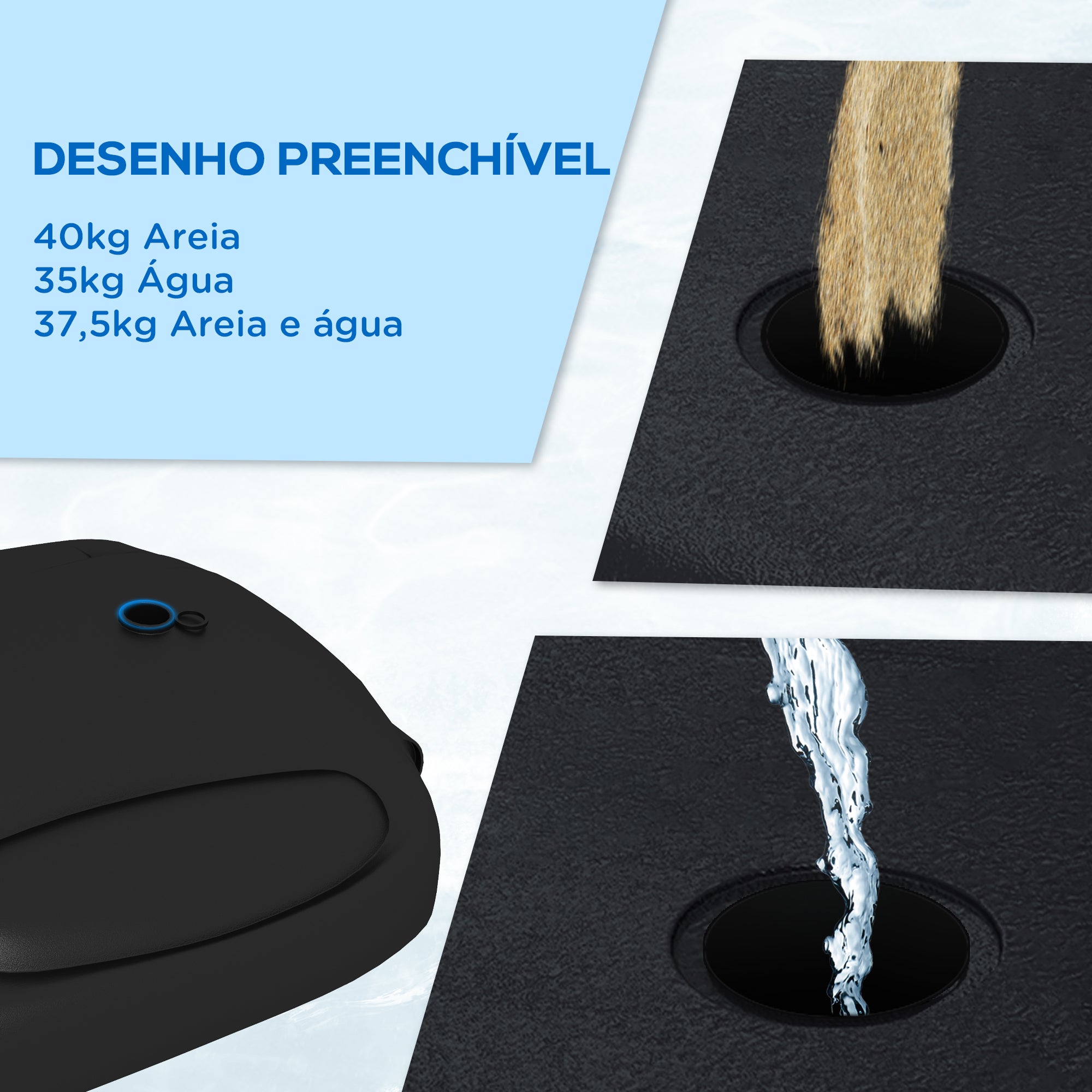 Tabela de Basquetebol com Altura Ajustável 216-277 cm - Cor Preto
