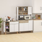 Aparador de Sala de Estar com 1 Gaveta e 2 Portas – 95x35x85 cm – Branco e Madeira