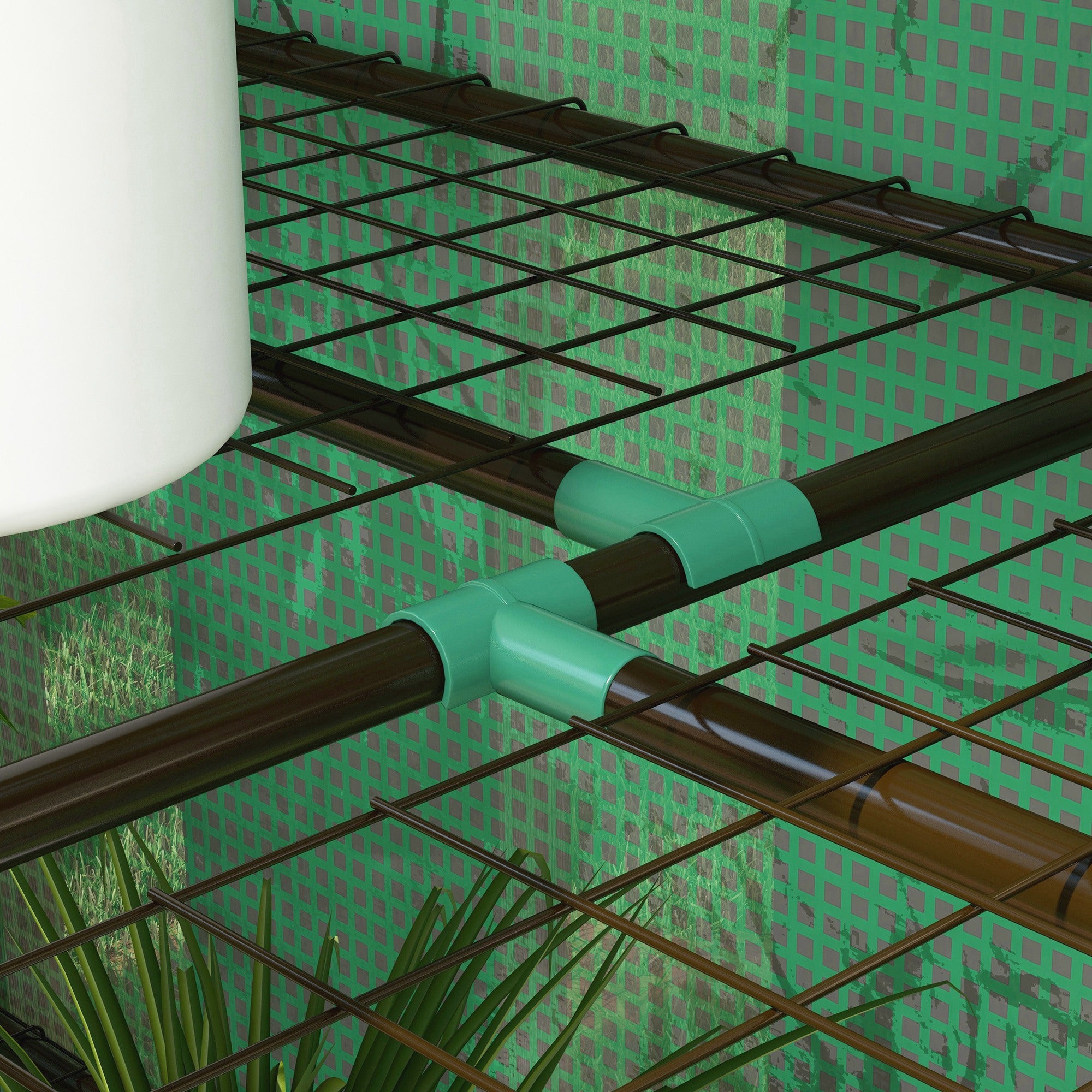 Estufa de Jardim Verde 143x46x141/151 cm com Prateleiras e 2 Portas Enroláveis