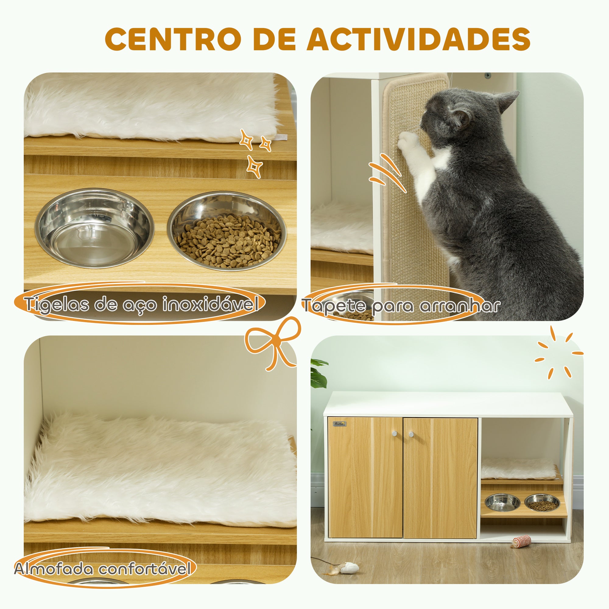 Móvel Caixa de Areia para Gatos 95x48x50,5 cm - Madeira