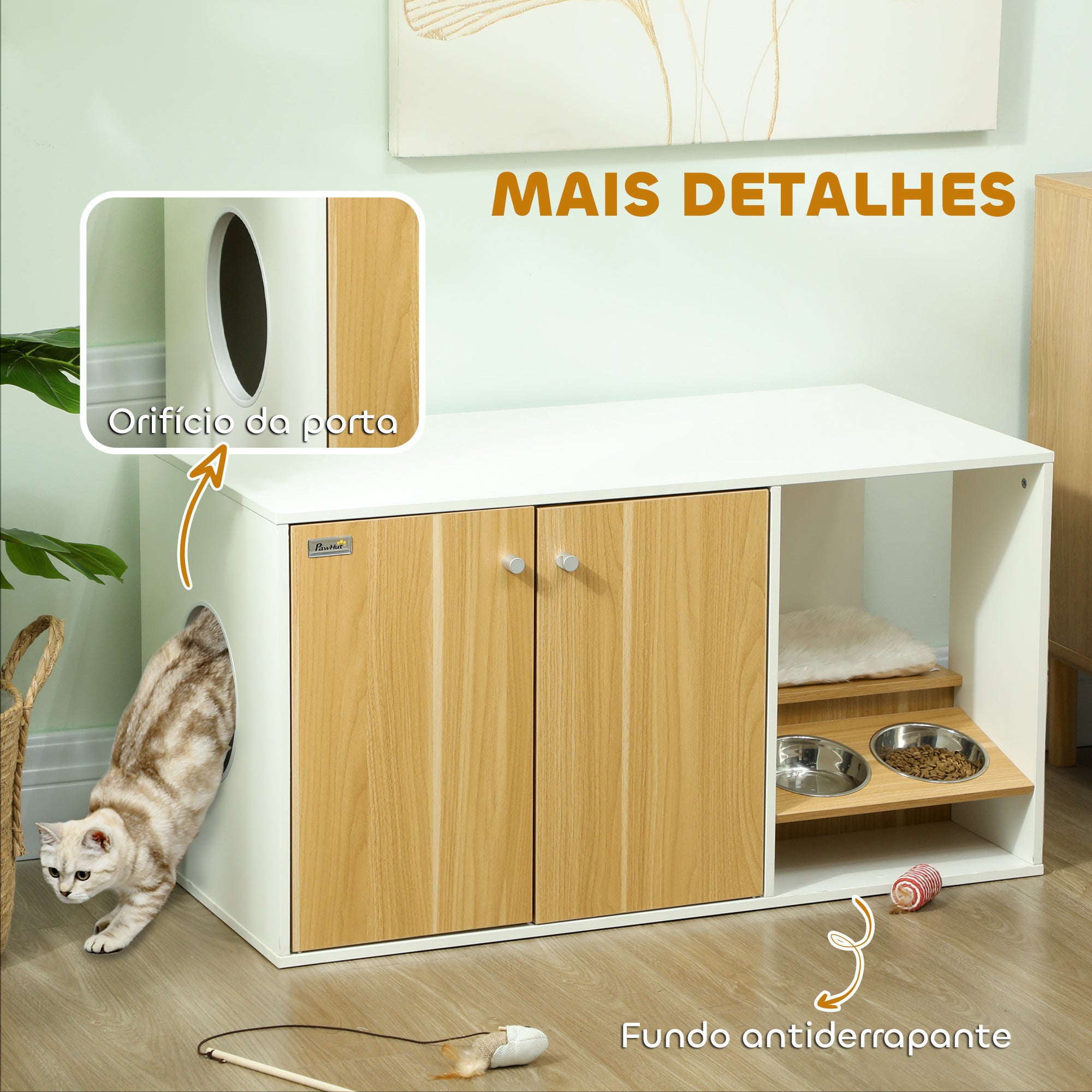 Móvel Caixa de Areia para Gatos 95x48x50,5 cm - Madeira
