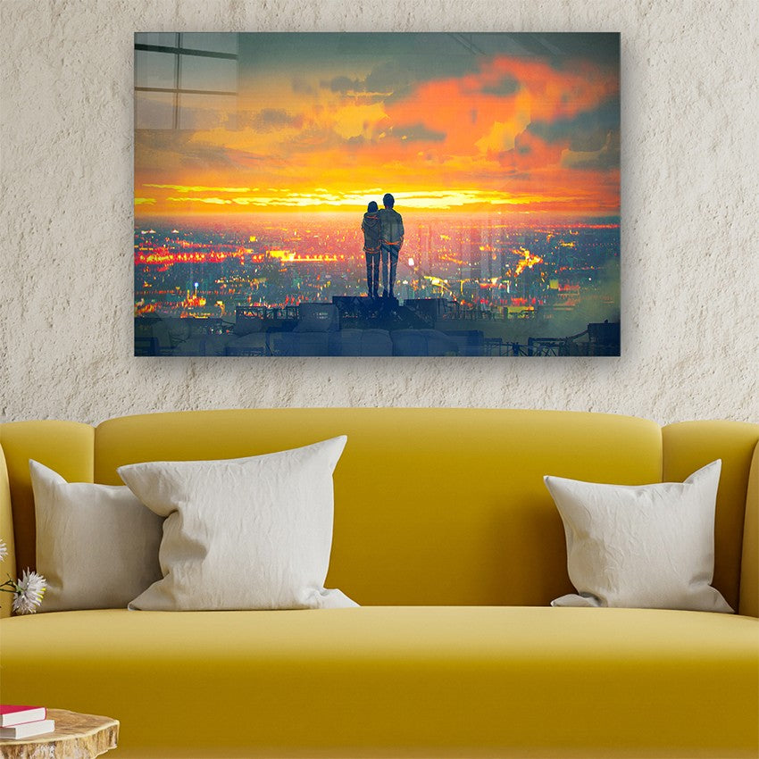 Quadro Decorativo em Vidro Temperado Multicolor 40x60cm - Arte Moderna para Parede