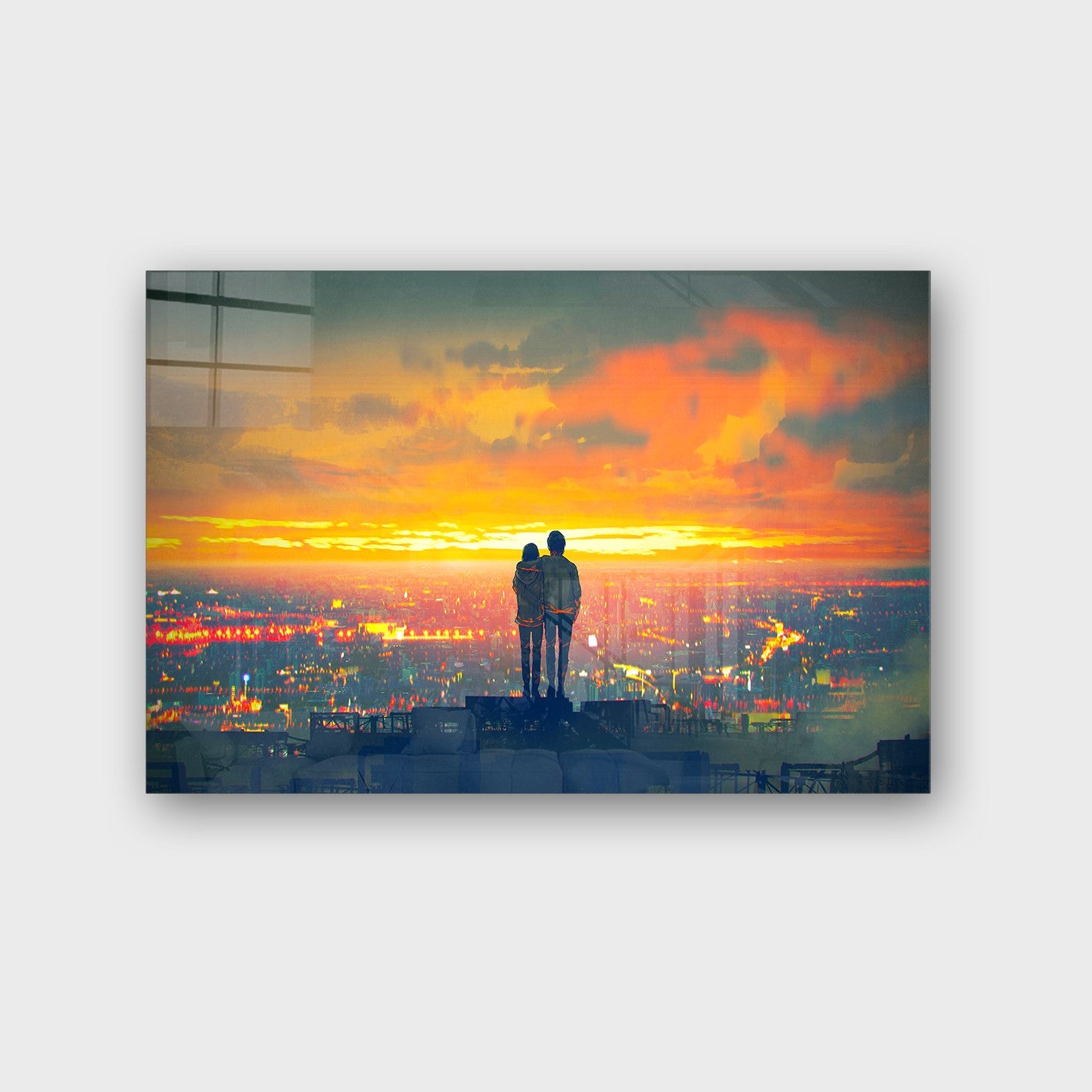 Quadro Decorativo em Vidro Temperado Multicolor 50x70cm - Arte Moderna para Parede