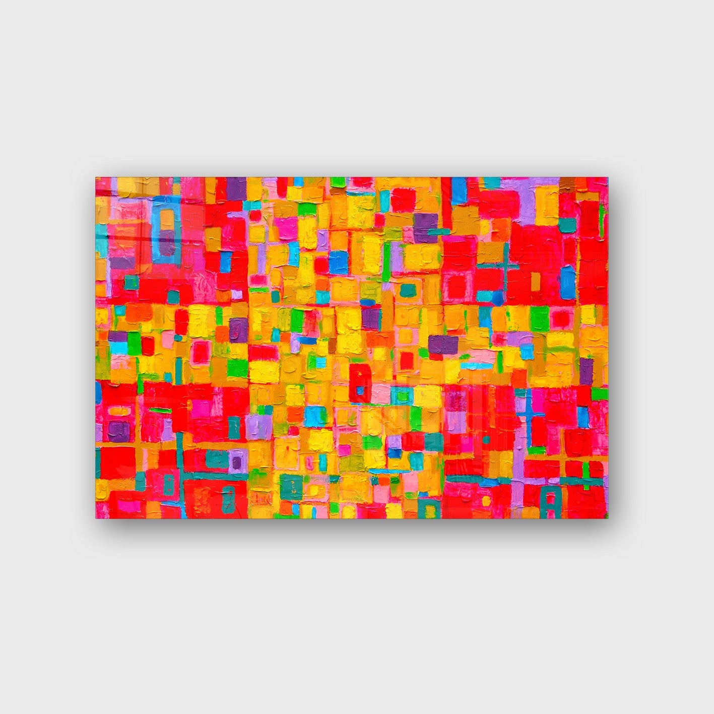 Quadro Decorativo em Vidro Temperado Multicolor 50x70cm - Arte Moderna para Parede