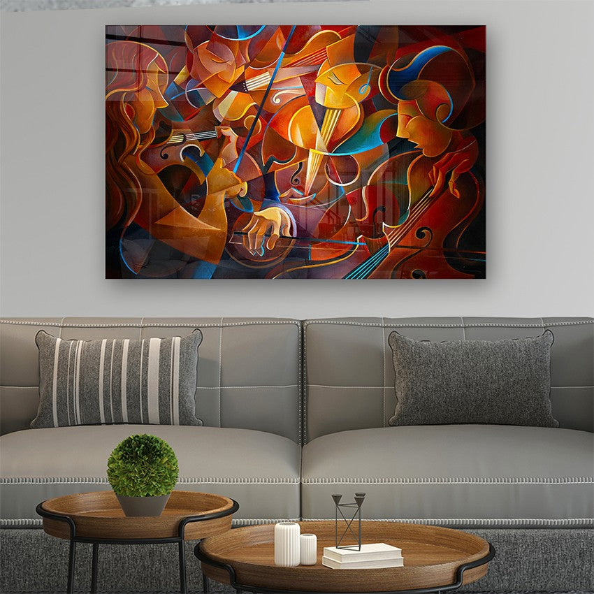 Quadro Decorativo em Vidro Temperado Multicolor 40x60cm - Arte Moderna para Parede