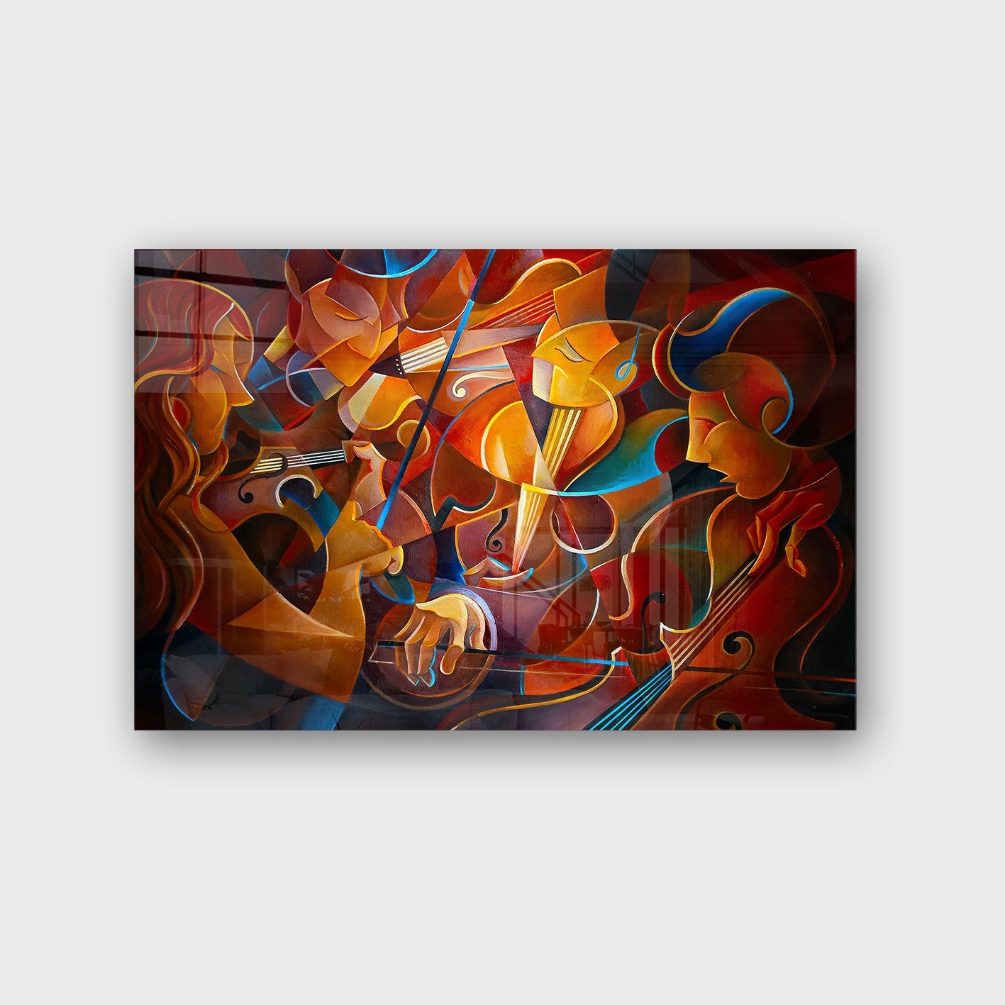 Quadro Decorativo em Vidro Temperado Multicolor 40x60cm - Arte Moderna para Parede