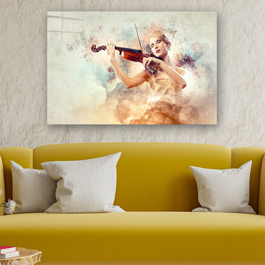 Quadro Decorativo em Vidro Temperado Multicolor 50x70cm - Arte Moderna para Parede