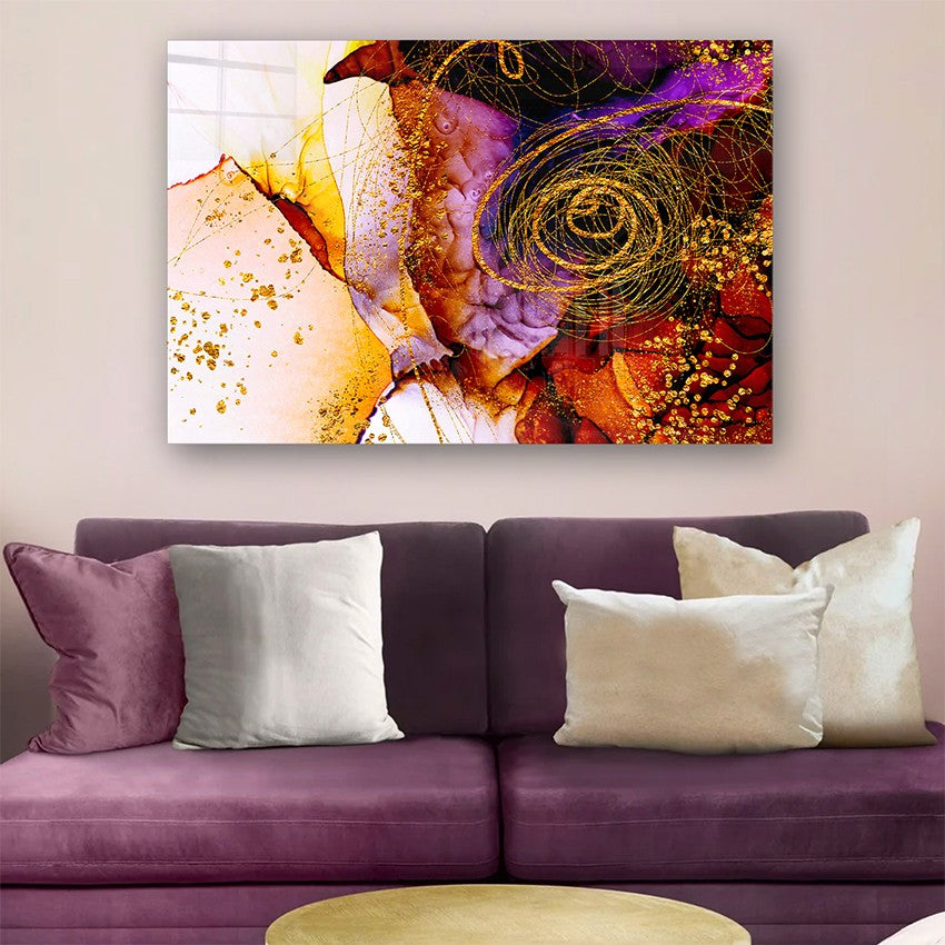 Quadro Decorativo em Vidro Temperado Multicolor 40x60cm - Arte Moderna para Parede