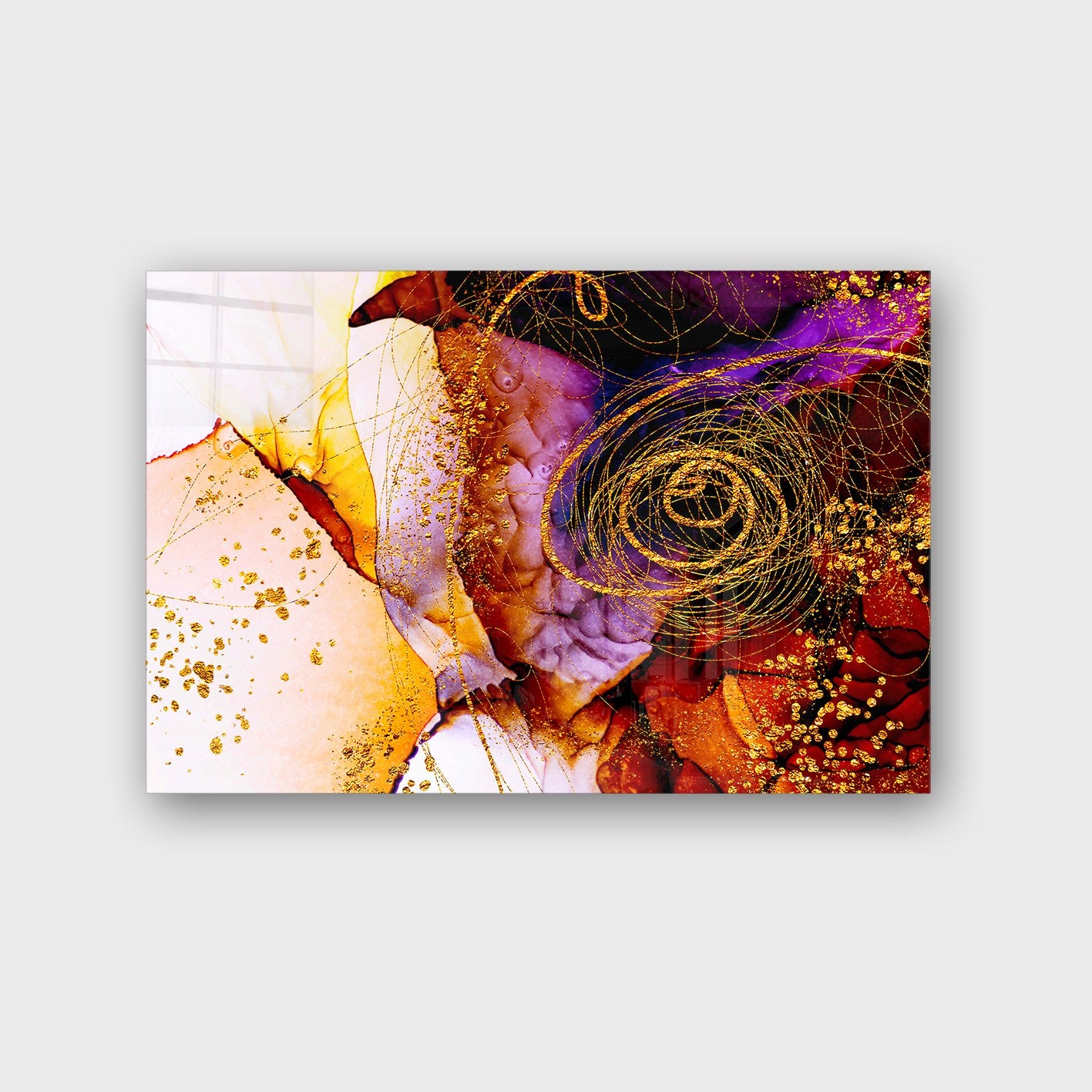 Quadro Decorativo em Vidro Temperado Multicolor 40x60cm - Arte Moderna para Parede