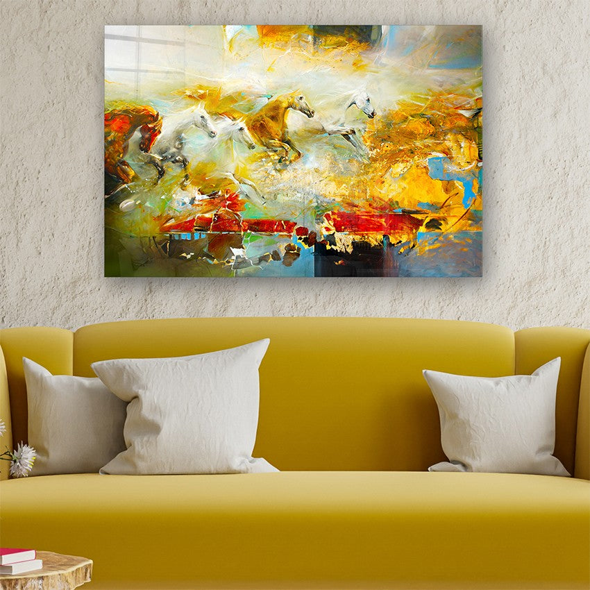 Quadro Decorativo em Vidro Temperado Multicolor 40x60cm - Arte Moderna para Parede