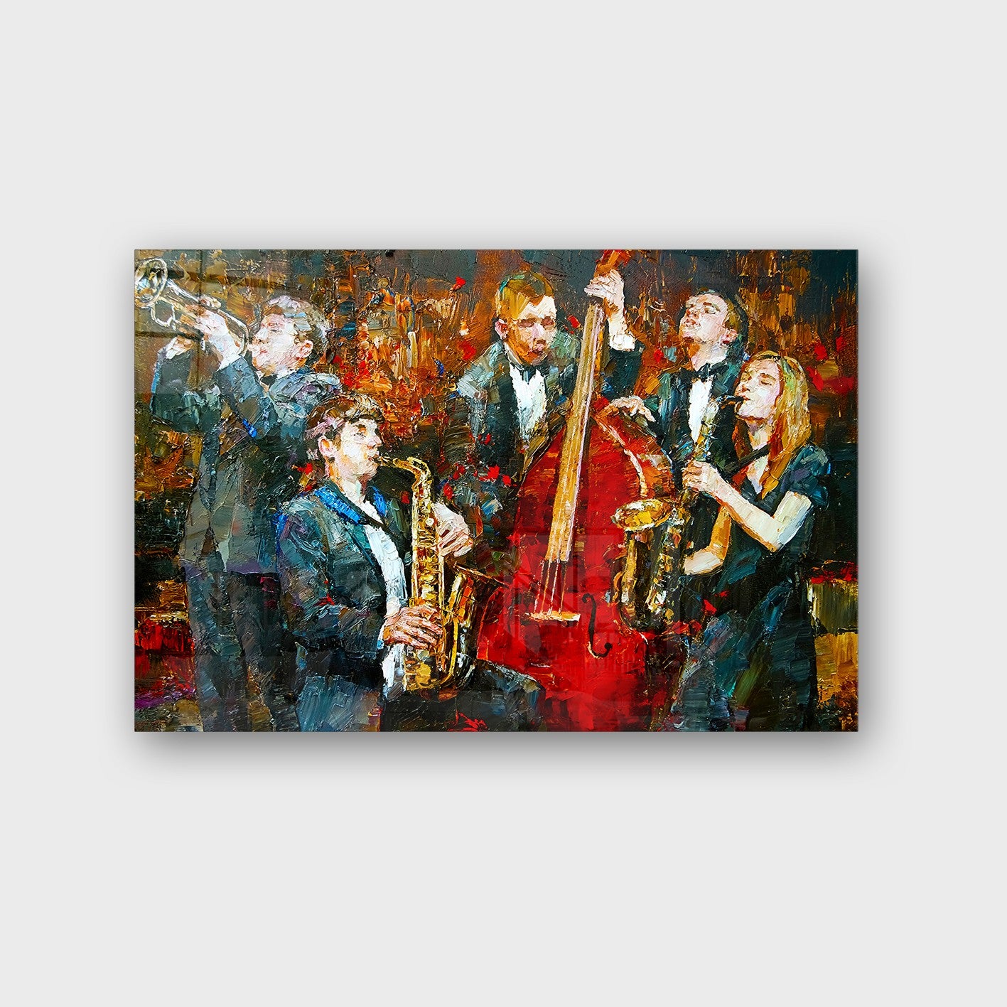 Quadro Decorativo em Vidro Temperado Multicolor 40x60cm - Arte Moderna para Parede