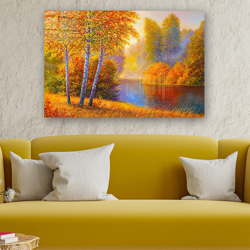 Quadro Decorativo em Vidro Temperado Multicolor 40x60cm - Arte Moderna para Parede