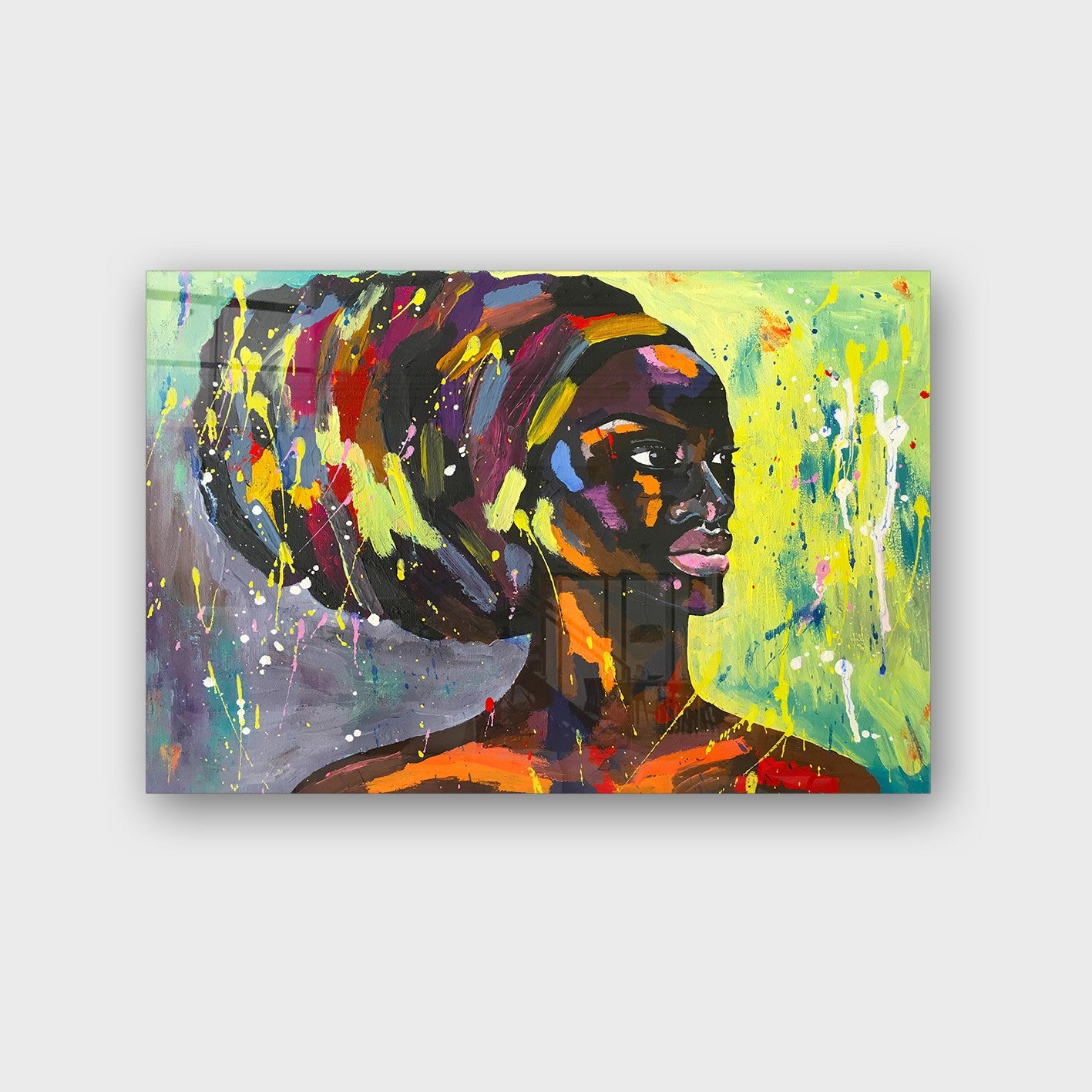 Quadro Decorativo em Vidro Temperado Multicolor 50x70cm - Arte Moderna para Parede
