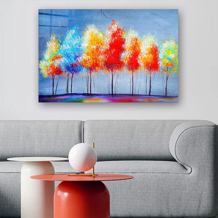Quadro Decorativo em Vidro Temperado Multicolor 50x70cm - Arte Moderna para Parede