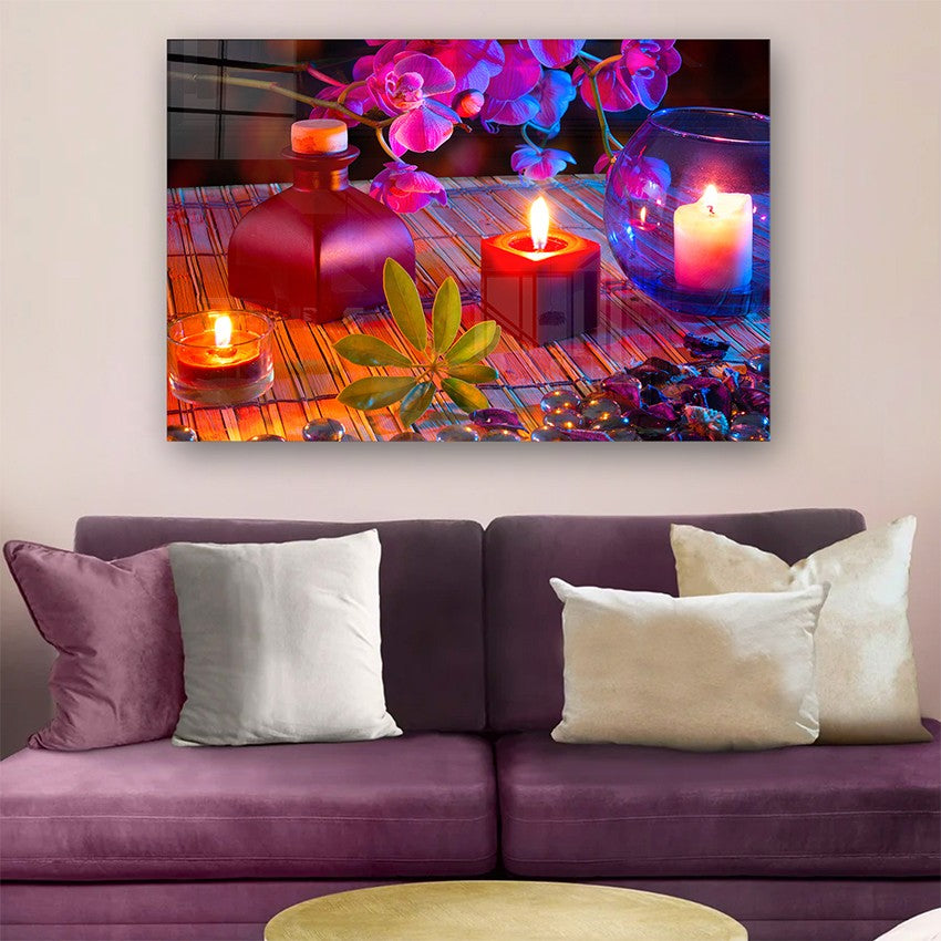 Quadro Decorativo em Vidro Temperado Multicolor 40x60cm - Arte Moderna para Parede