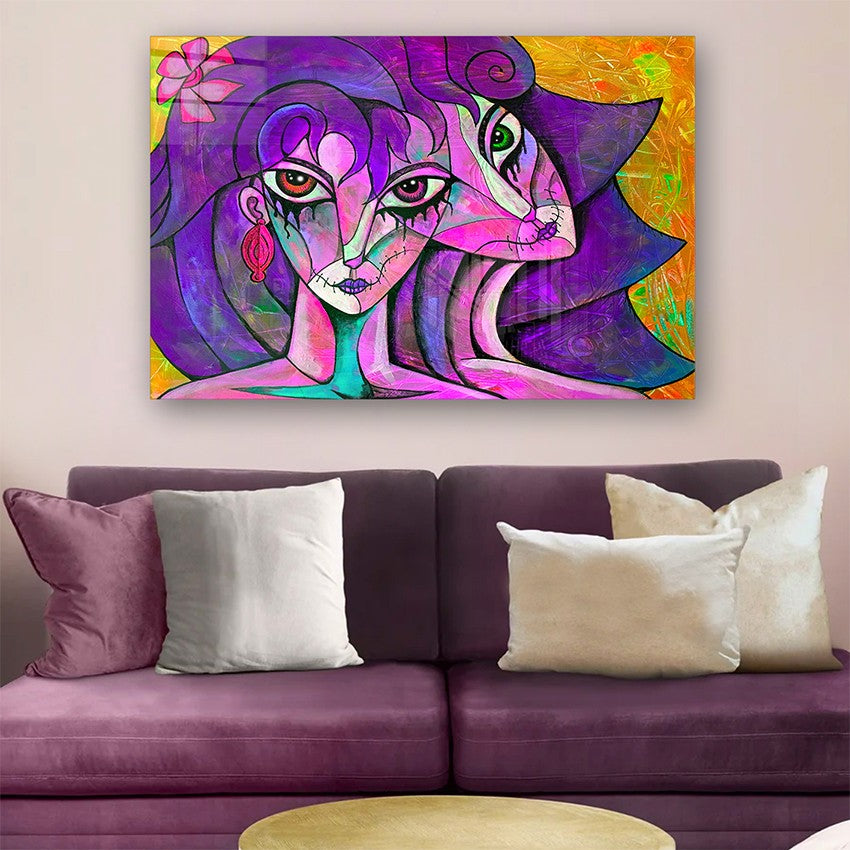 Quadro Decorativo em Vidro Temperado Multicolor 70x100cm - Arte Moderna para Parede