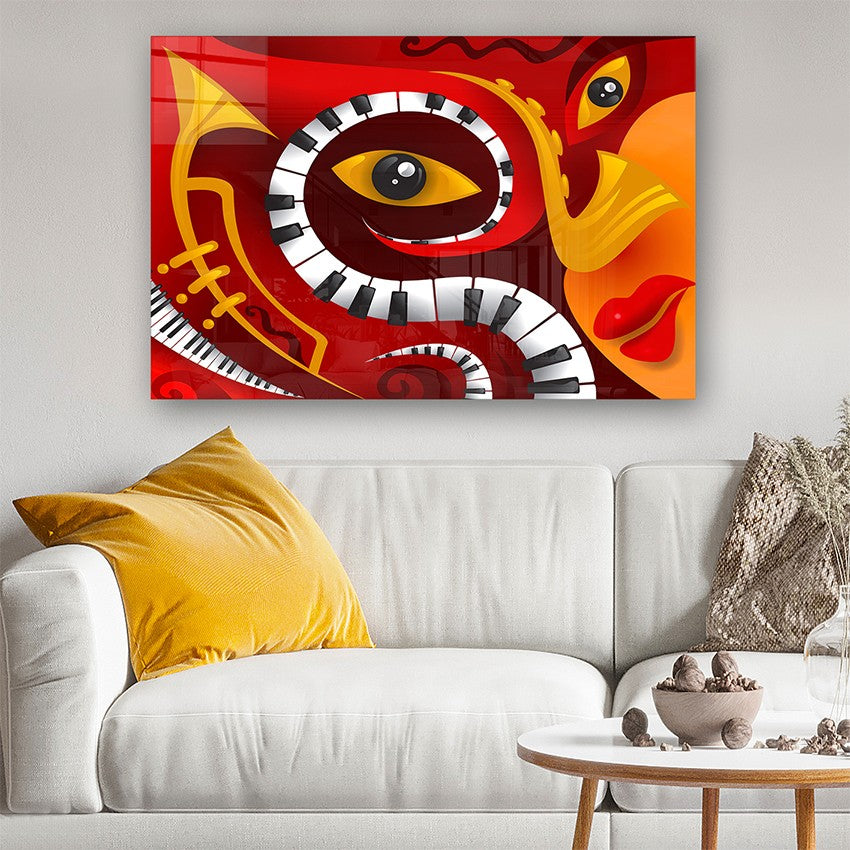 Quadro Decorativo em Vidro Temperado Multicolor 40x60cm - Arte Moderna para Parede