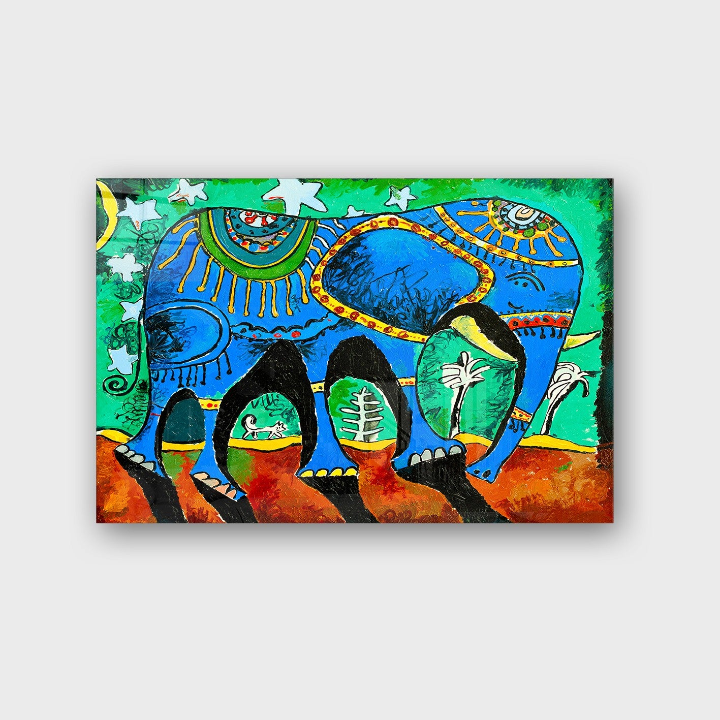 Quadro Decorativo em Vidro Temperado Multicolor 70x100cm - Arte Moderna para Parede