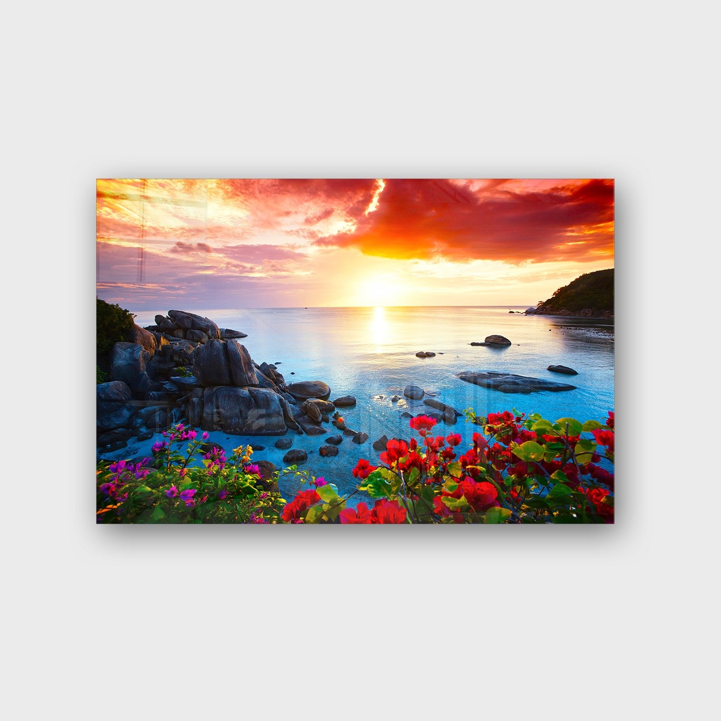 Quadro Decorativo em Vidro Temperado Multicolor 40x60cm - Arte Moderna para Parede