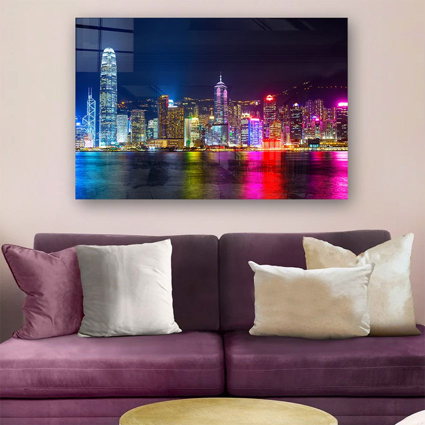 Quadro Decorativo em Vidro Temperado Multicolor 50x70cm - Arte Moderna para Parede