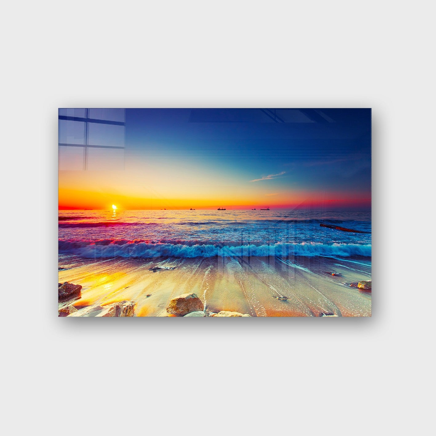 Quadro Decorativo em Vidro Temperado Multicolor 50x70cm - Arte Moderna para Parede