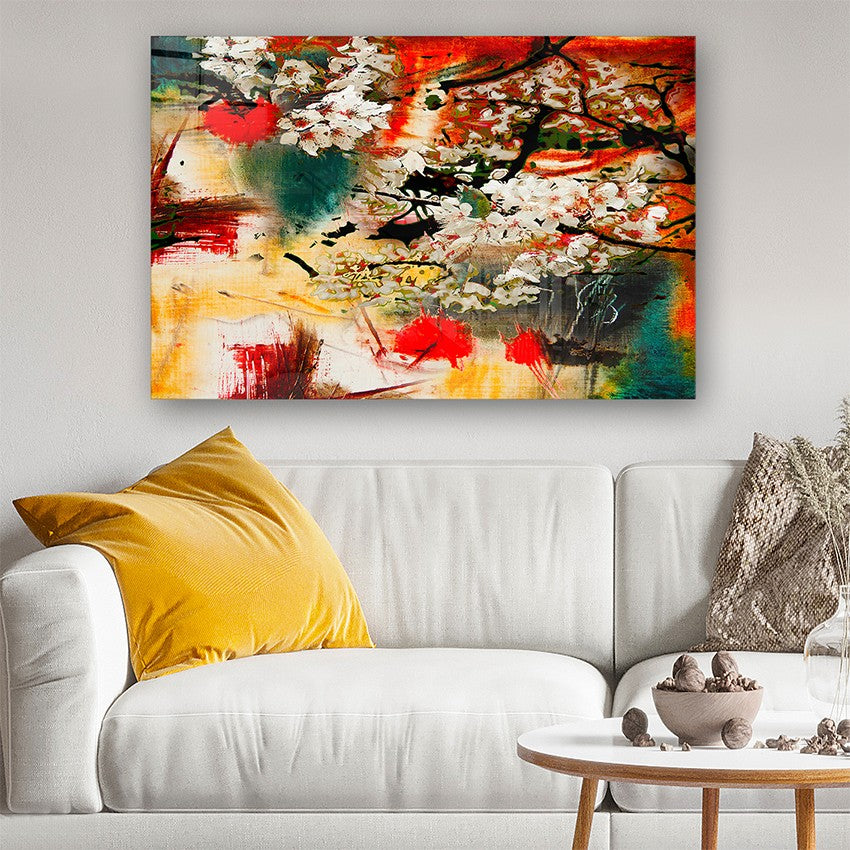 Quadro Decorativo em Vidro Temperado Multicolor 70x100cm - Arte Moderna para Parede