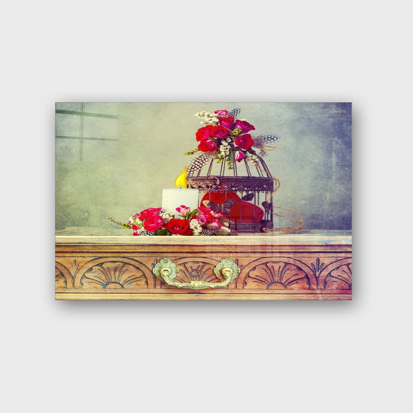 Quadro Decorativo em Vidro Temperado Multicolor 40x60cm - Arte Moderna para Parede