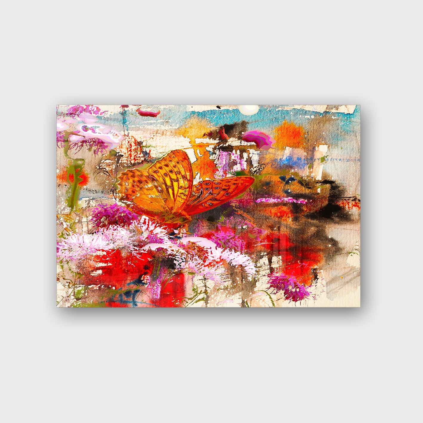 Quadro Decorativo em Vidro Temperado Multicolor 50x70cm - Arte Moderna para Parede