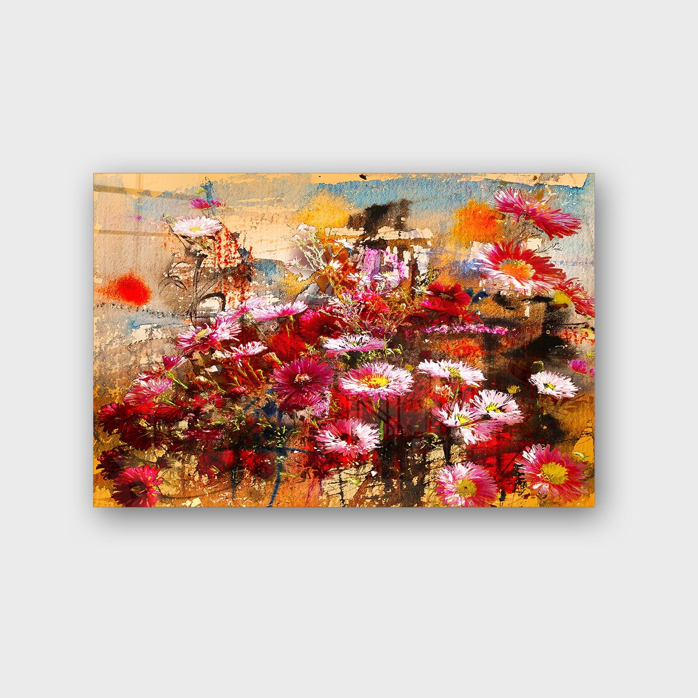 Quadro Decorativo em Vidro Temperado Multicolor 40x60cm - Arte Moderna para Parede
