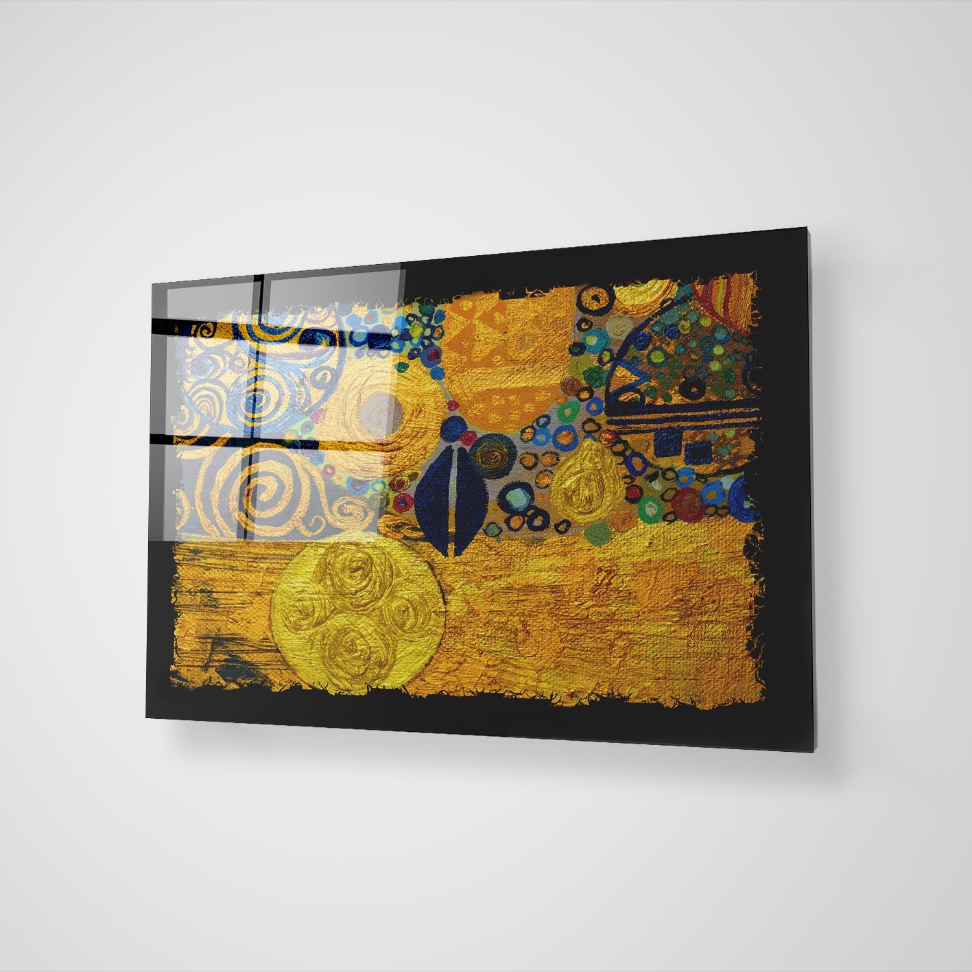 Quadro Decorativo em Vidro Temperado Multicolor 40x60cm - Arte Moderna para Parede