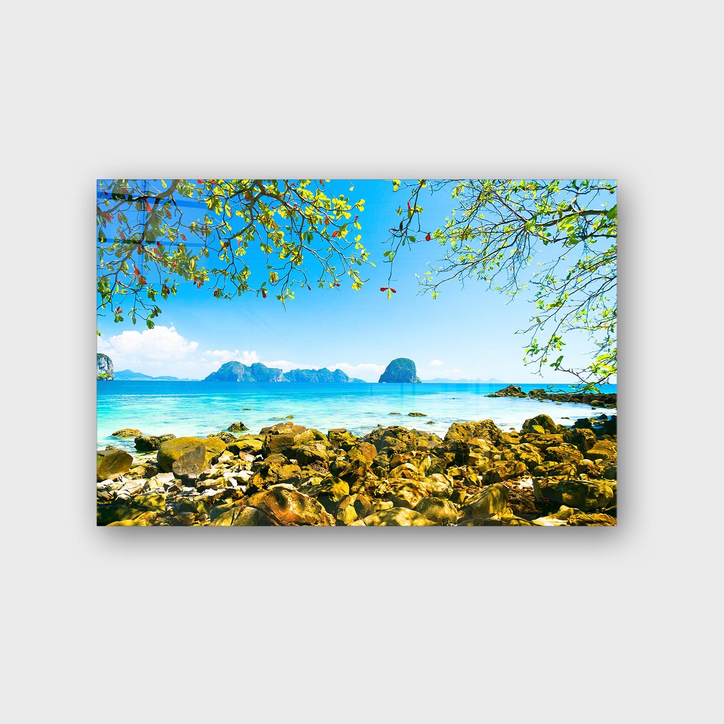 Quadro Decorativo em Vidro Temperado Multicolor 40x60cm - Arte Moderna para Parede