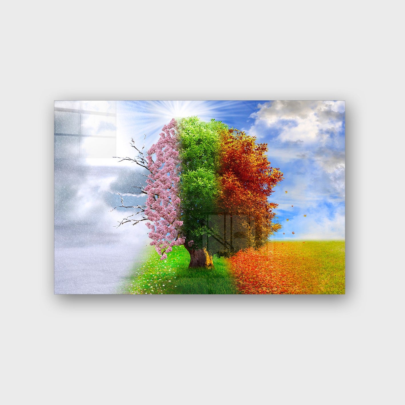 Quadro Decorativo em Vidro Temperado Multicolor 50x70cm - Arte Moderna para Parede