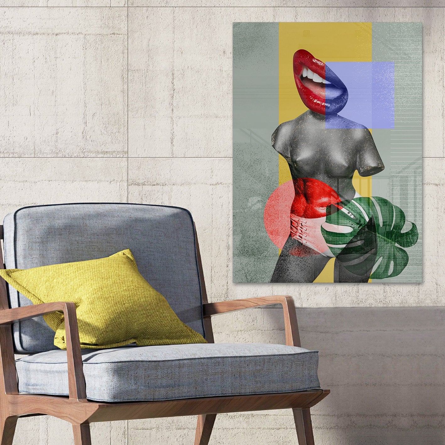 Quadro Decorativo em Vidro Temperado Multicolor 50x70cm - Arte Moderna para Parede