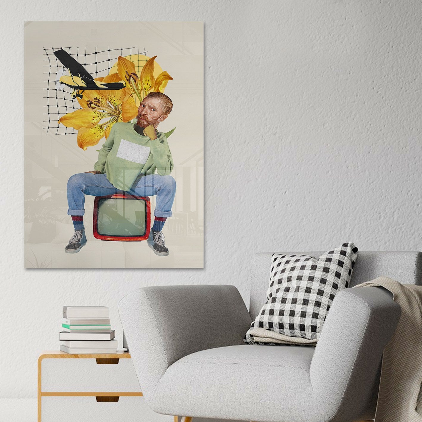 Quadro Decorativo em Vidro Temperado Multicolor 50x70cm - Arte Moderna para Parede