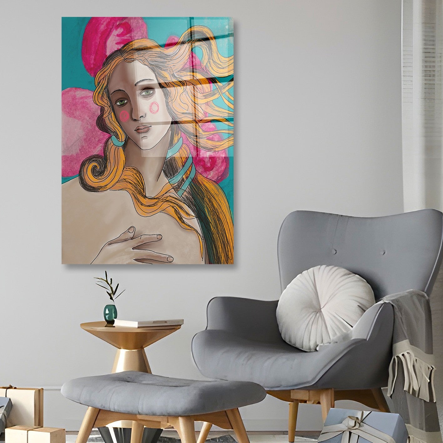 Quadro Decorativo em Vidro Temperado Multicolor 40x60cm - Arte Moderna para Parede