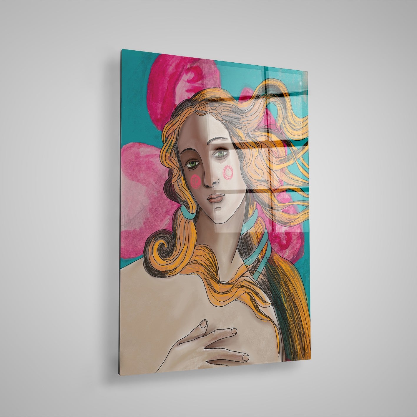 Quadro Decorativo em Vidro Temperado Multicolor 40x60cm - Arte Moderna para Parede