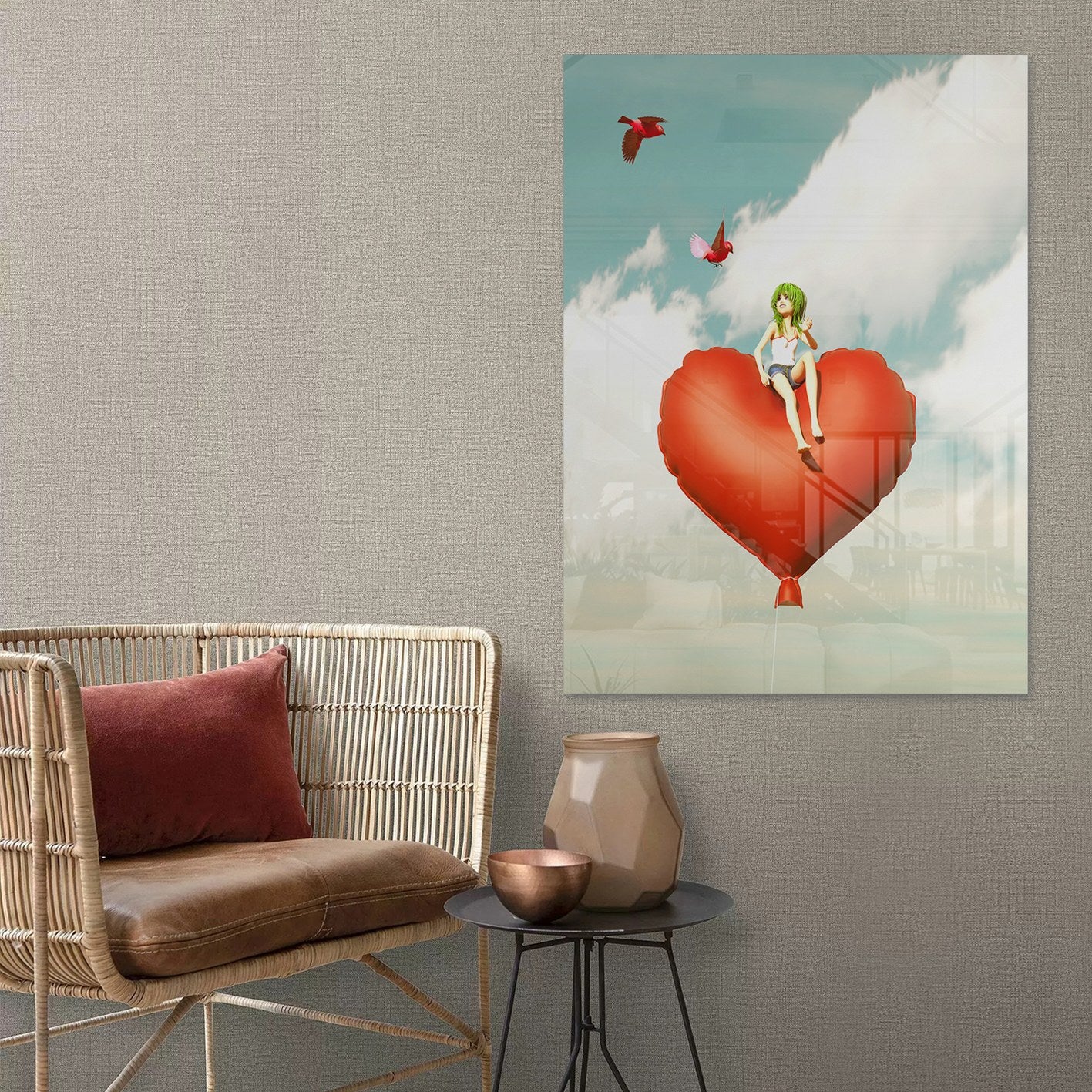 Quadro Decorativo em Vidro Temperado Multicolor 50x70cm - Arte Moderna para Parede
