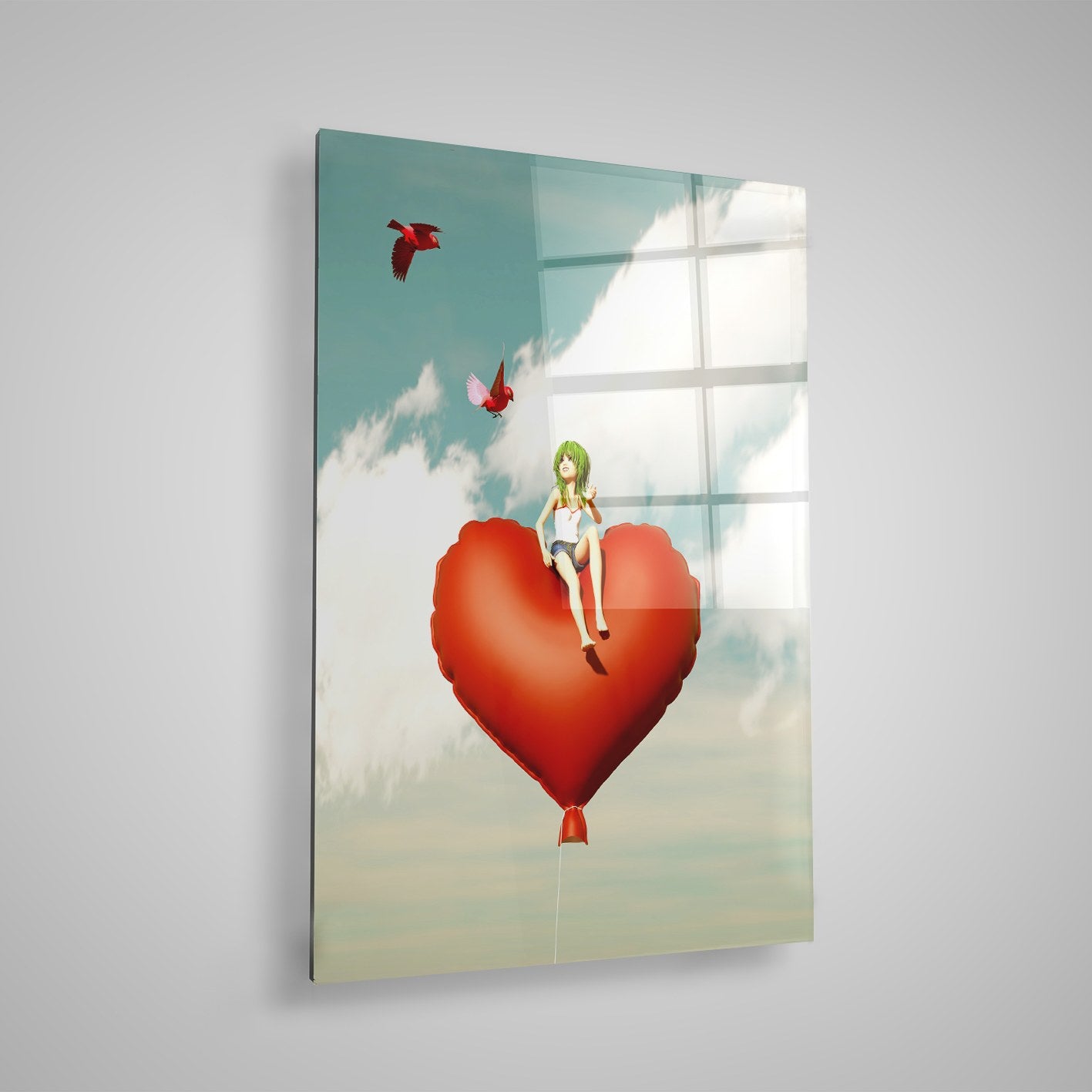 Quadro Decorativo em Vidro Temperado Multicolor 50x70cm - Arte Moderna para Parede