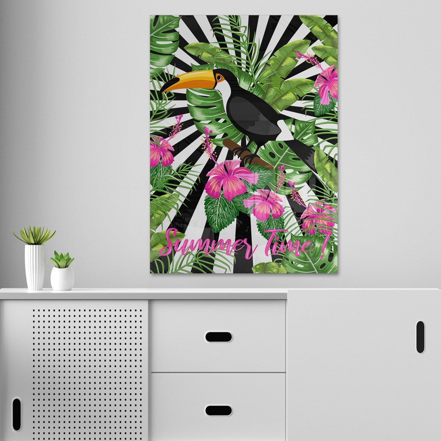 Quadro Decorativo em Vidro Temperado Multicolor 50x70cm - Arte Moderna para Parede