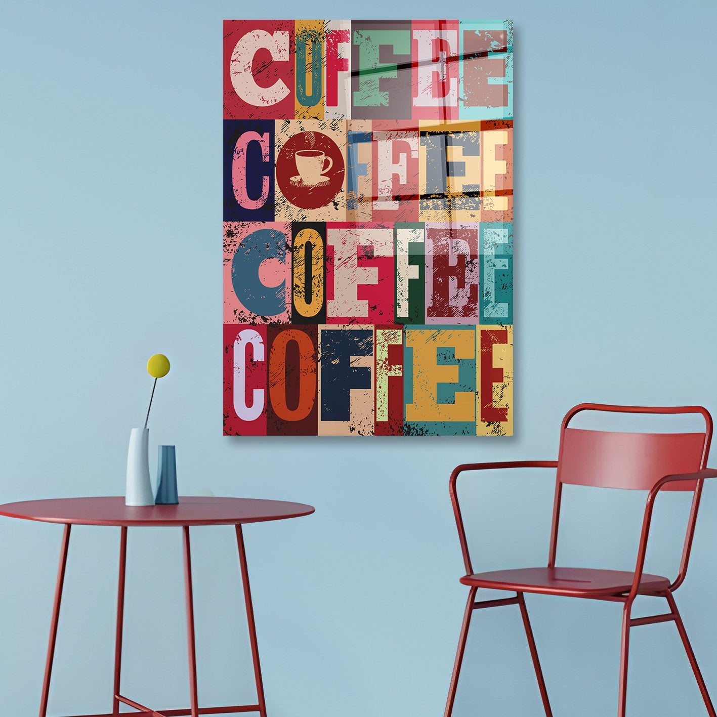 Quadro Decorativo em Vidro Temperado Multicolor 40x60cm - Arte Moderna para Parede