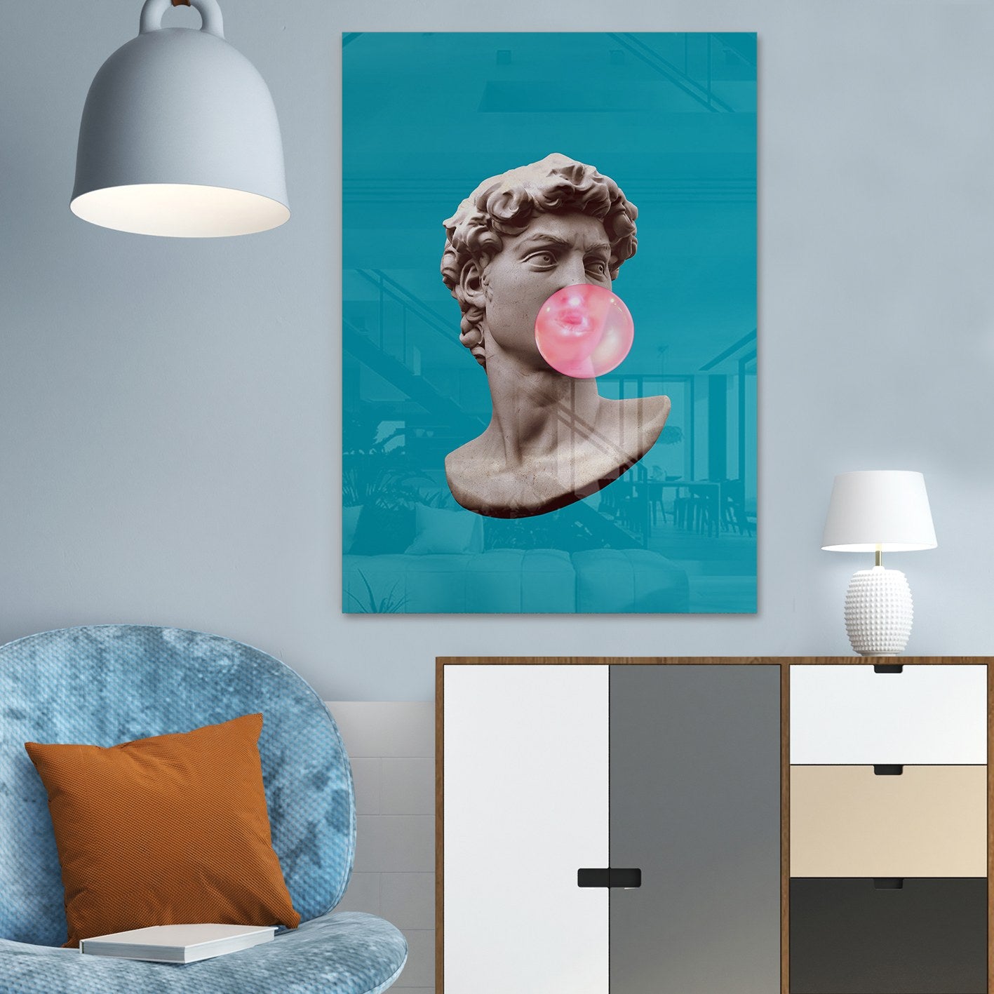 Quadro Decorativo em Vidro Temperado Multicolor 40x60cm - Arte Moderna para Parede