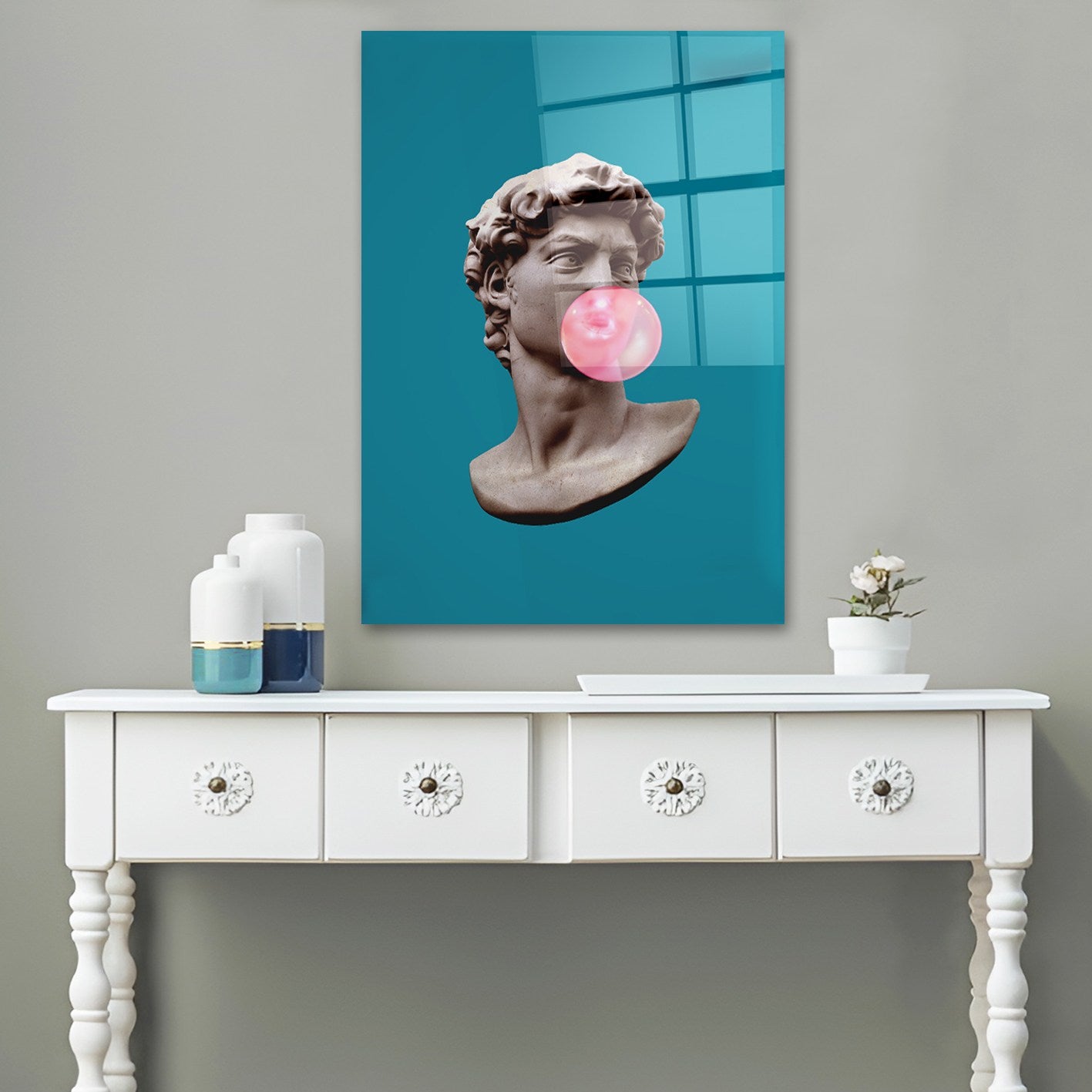 Quadro Decorativo em Vidro Temperado Multicolor 40x60cm - Arte Moderna para Parede