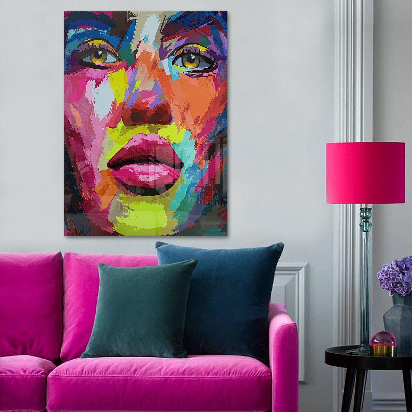 Quadro Decorativo em Vidro Temperado Multicolor 40x60cm - Arte Moderna para Parede
